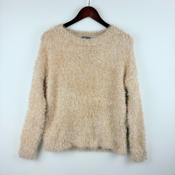 Wild Fable Women's Sweater Fuzzy Rose Pink Glitter Pullover Size Small New - Picture 1 of 6